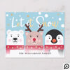 Let It Snow | Cute Reindeer, Polar Bear & Penguin Holiday Postcard