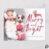 Merry & Bright | Dachshund Christmas Sweater Photo Postcard