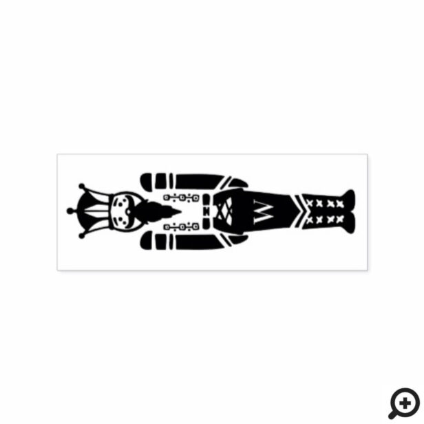 Black & White Trendy Nutcracker Christmas Rubber Stamp
