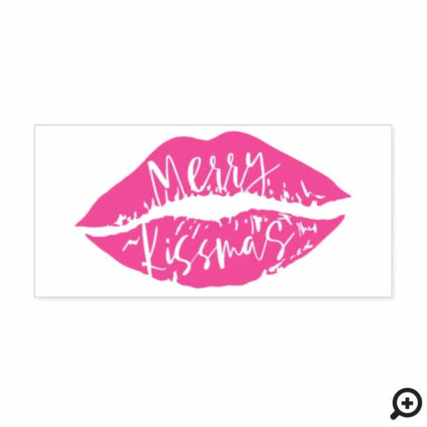 Merry Kissmas | Trendy Script Typographic Lips Self-inking Stamp