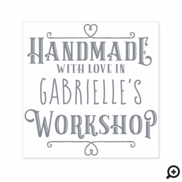 Personalized Trendy Handmade with Love in Workshop Self-inking Stamp