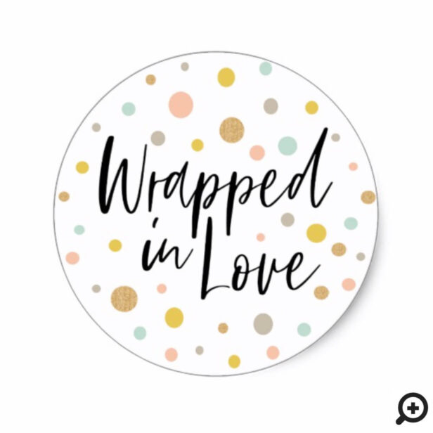 Colourful Polka Dots | Wrapped In Love Christmas Classic Round Sticker