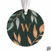 Married & Bright Mr & Mrs Foliage & Crest Photo Ornament