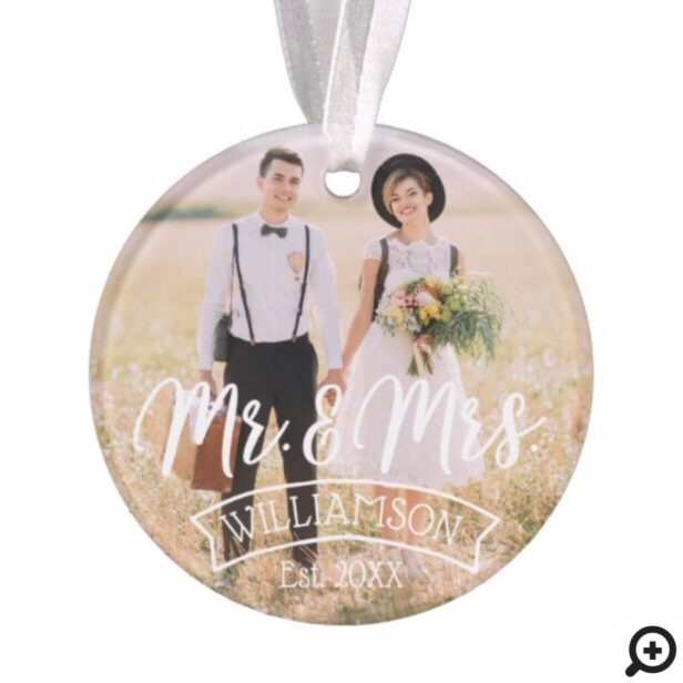 Mr & Mrs Newlyweds | Vintage Style Multiple Photos Ornament