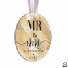 Mr & Mrs | Elegant Shimmering Gold Ornament Photo