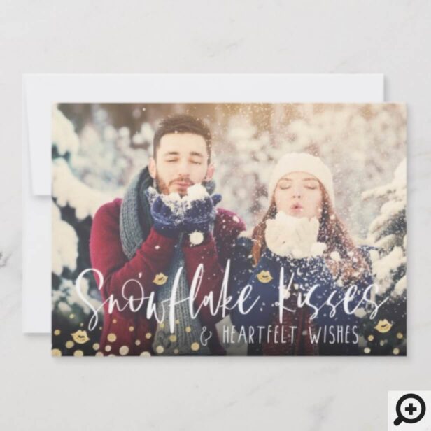 Snowflake Kisses & Heartfelt Wishes | Family Photo Holiday Card