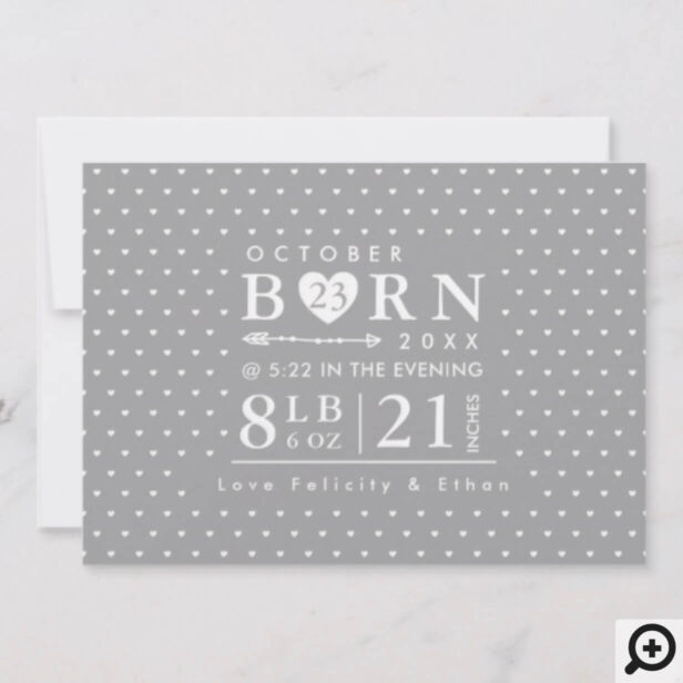 Cute in Blue Baby Birth Photo Announcement Card