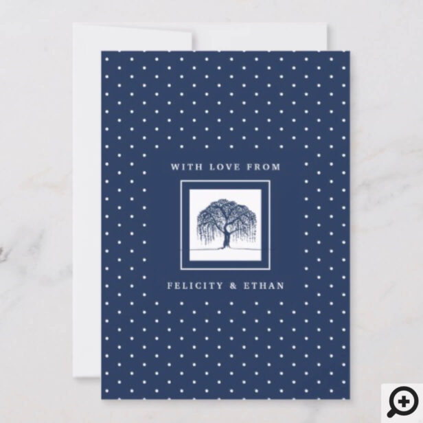 Navy Willow Family Tree Baby Birth Announcement