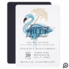 Flamingo Charming in Blue Baby Shower Invitation