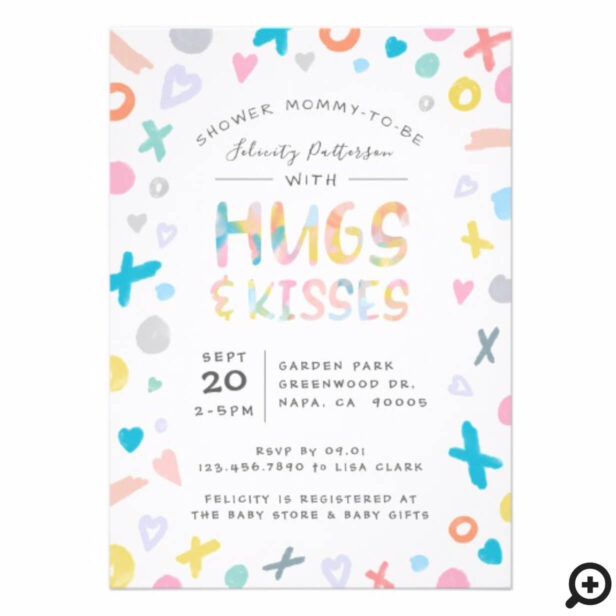 XOXO Hugs, Love & Kisses Baby Shower Invitation
