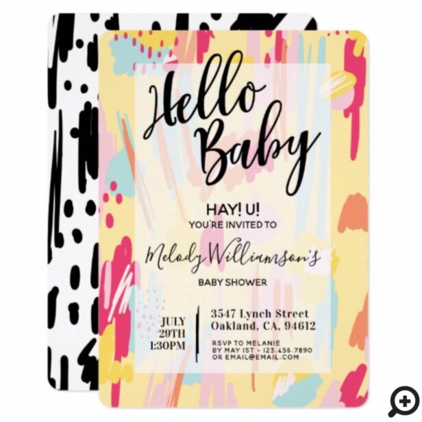 Modern Abstract Artistic Baby Shower Invitation