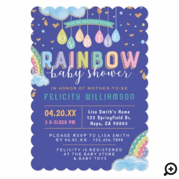 Colorful Watercolor Rainbow Baby Shower Invitation
