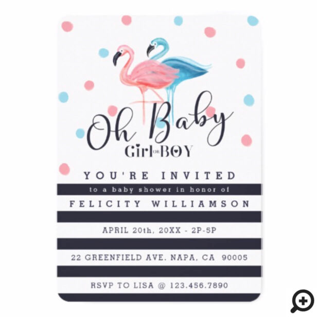 Oh Baby Girl - Boy Flamingo Baby Shower Invitation