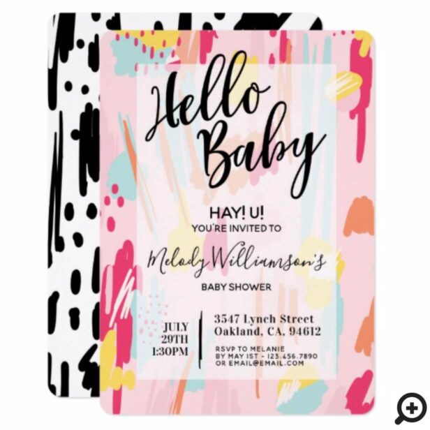 Modern Abstract Artistic Baby Shower Invitation