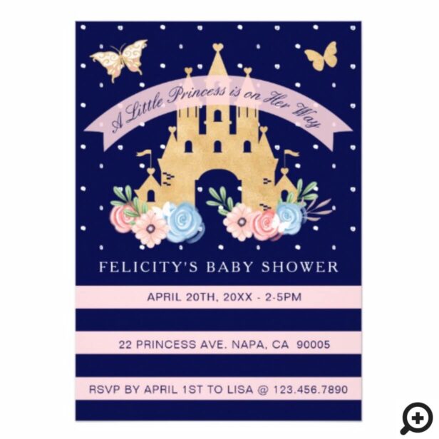 Little Princess Castle Baby Girl Shower Invitation