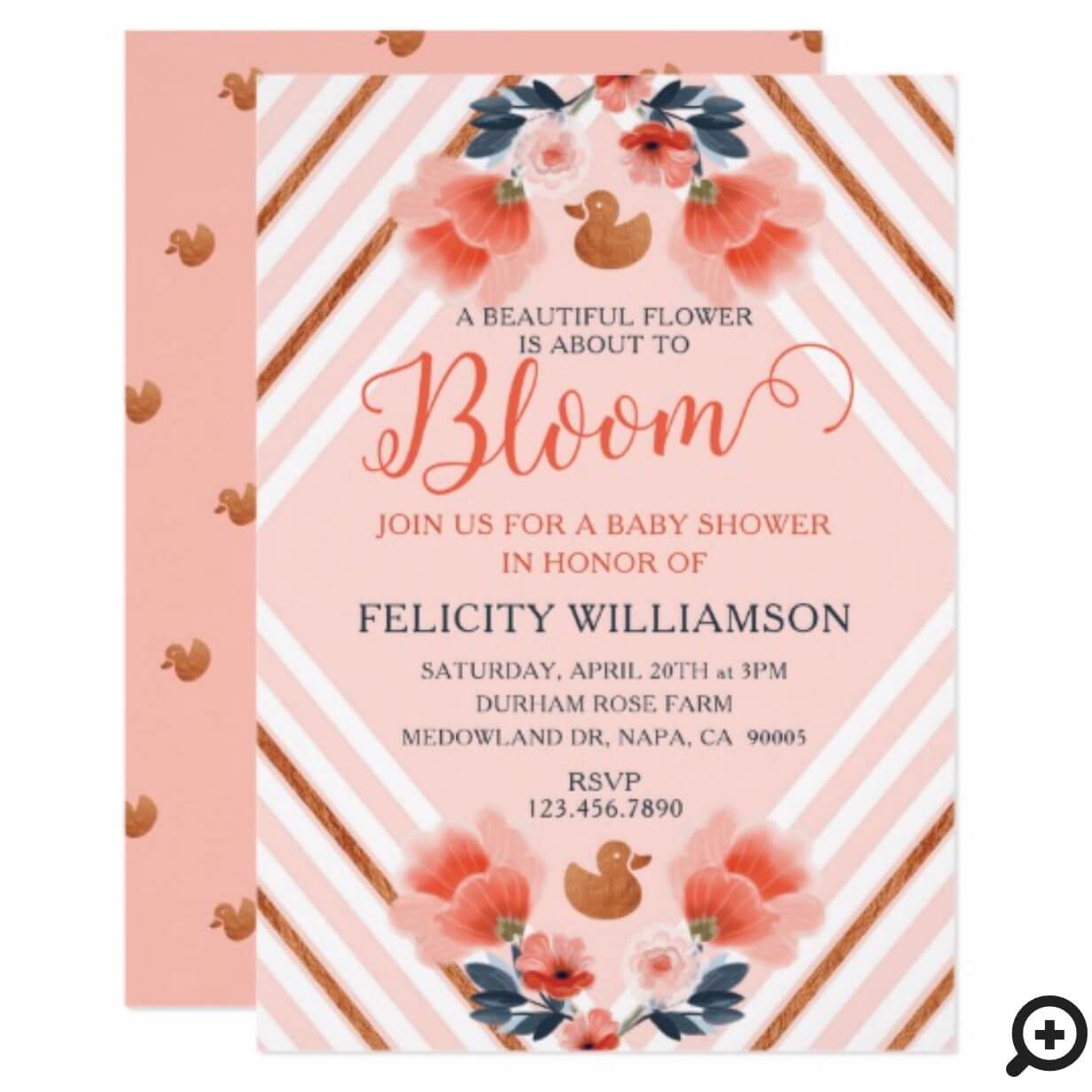 Blush Pink Floral Garden Baby Shower Invitation - Moodthology Papery