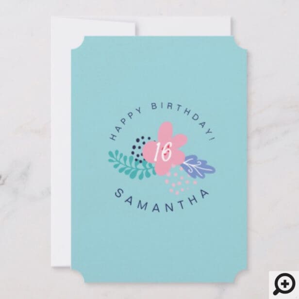 Happy Birthday Pretty Floral Bouquet Balloon Card