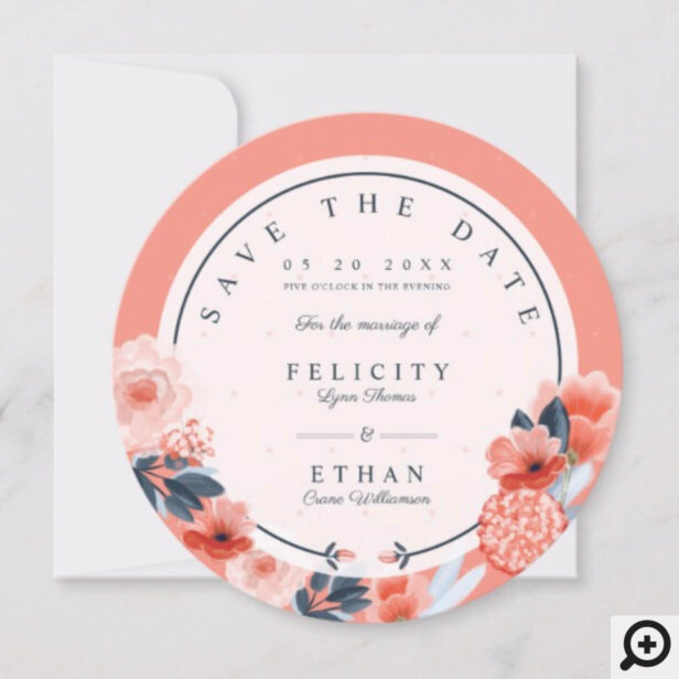Watercolour Botanical Floral Wedding Save The Date