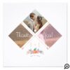 Boho Floral Picture Window Wedding Thank You Card