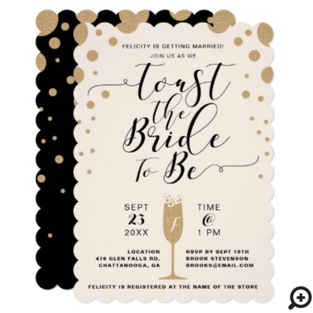 Toast The Bride | Champagne Bubbles Bridal Shower Invitation