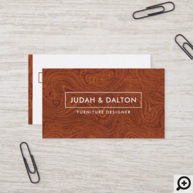 Rustic, Modern & Trendy Woodgrain Minimal Business Card