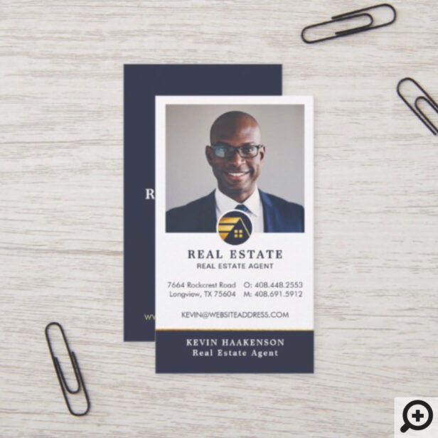 Professional Real Estate | Photo Layout Vertical Business Card