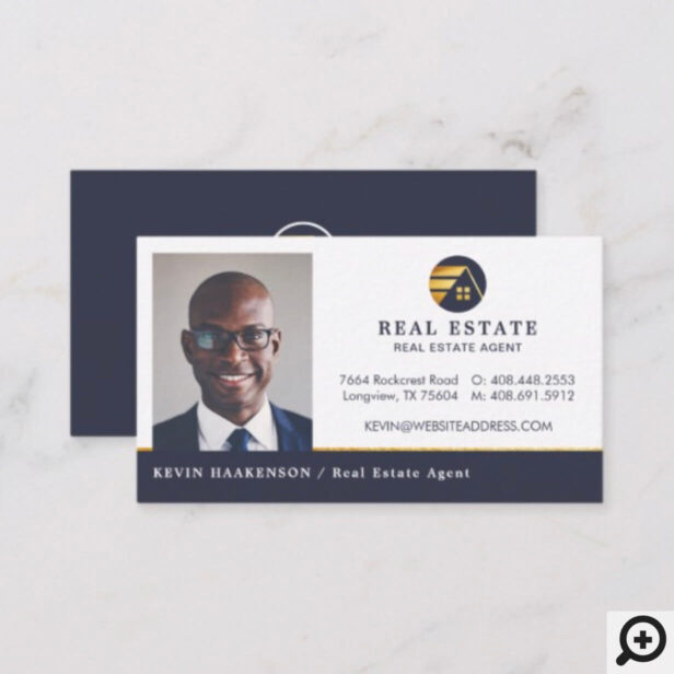 Professional Real Estate | Photo Layout Horizontal Business Card