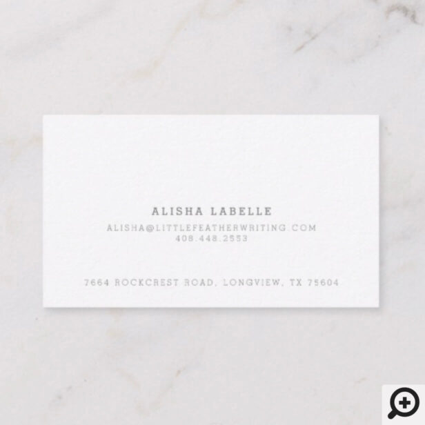 Modern, Minimal & Elegant Gold Feather Business Card