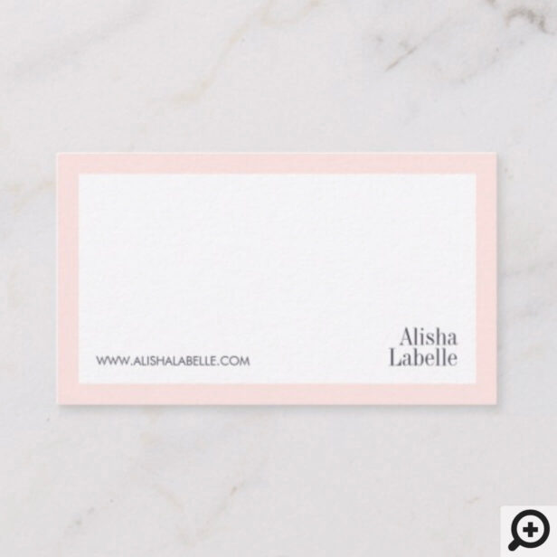 Modern Minimal Blush Pink & White Typographic Business Card