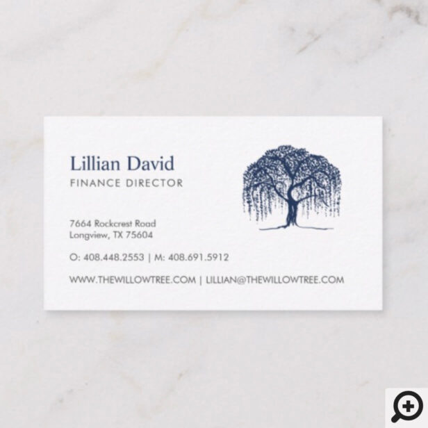 Blue Willow Tree Logo Business Card