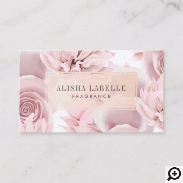 Chic & Stylish Blush Pink Floral Botanical Business Card