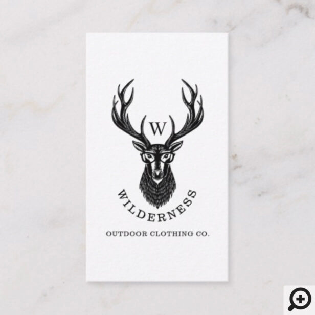Rustic Country Wilderness Deer & Glasses Plaid Business Card