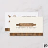 Minimal Wooden Rolling Pin Bakery Logo Business Card