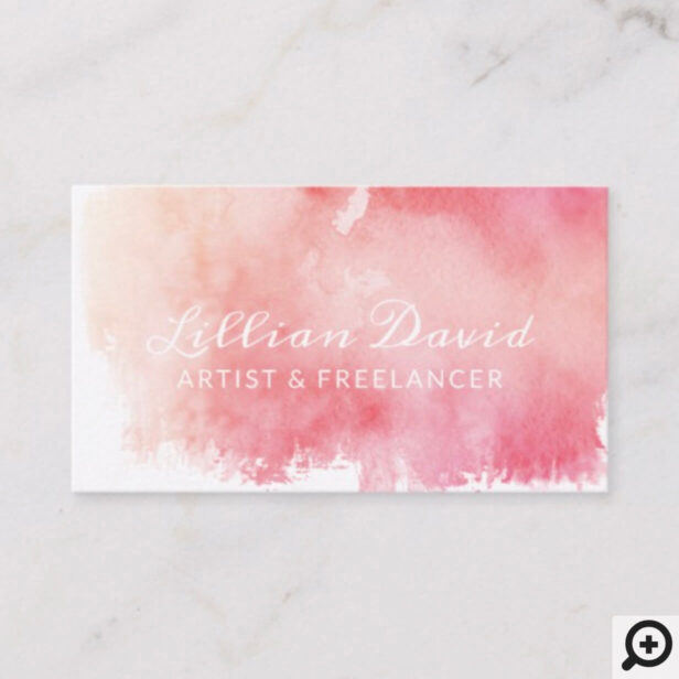 Blush Pink Watercolour Wash Artistic Business Card