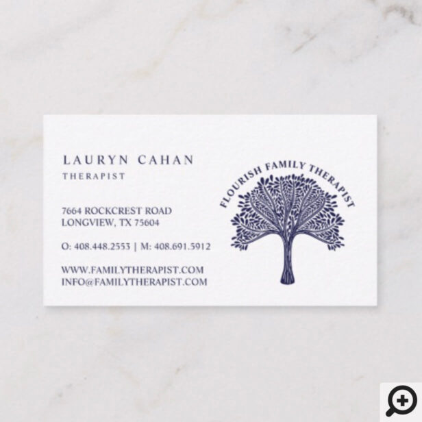 Modern Flourishing & Blooming Family Tree Business Card