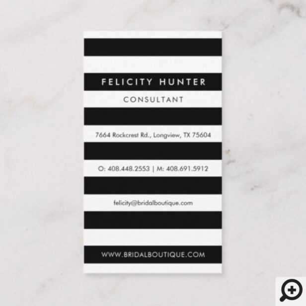 Black and white stripe Business Card