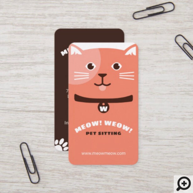 Black & White Happy Dog Pet Sitting & Gromming Business Card