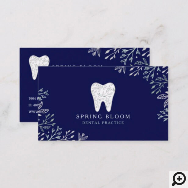 Blooming Flourishing Dental Tooth Tree Logo Business Card