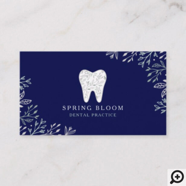 Blooming Flourishing Dental Tooth Tree Logo Business Card