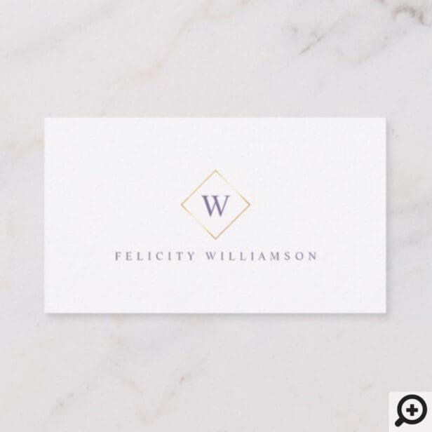 Minimal Gold Geometric Photo Frame & Monogram Business Card