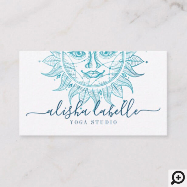 Holistic & Beautiful Celestial Sun Face & Stars Business Card