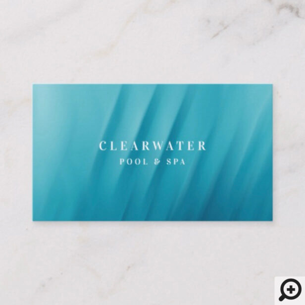 Aqua Teal Blue Water Ripple Pool & Spa Business Card
