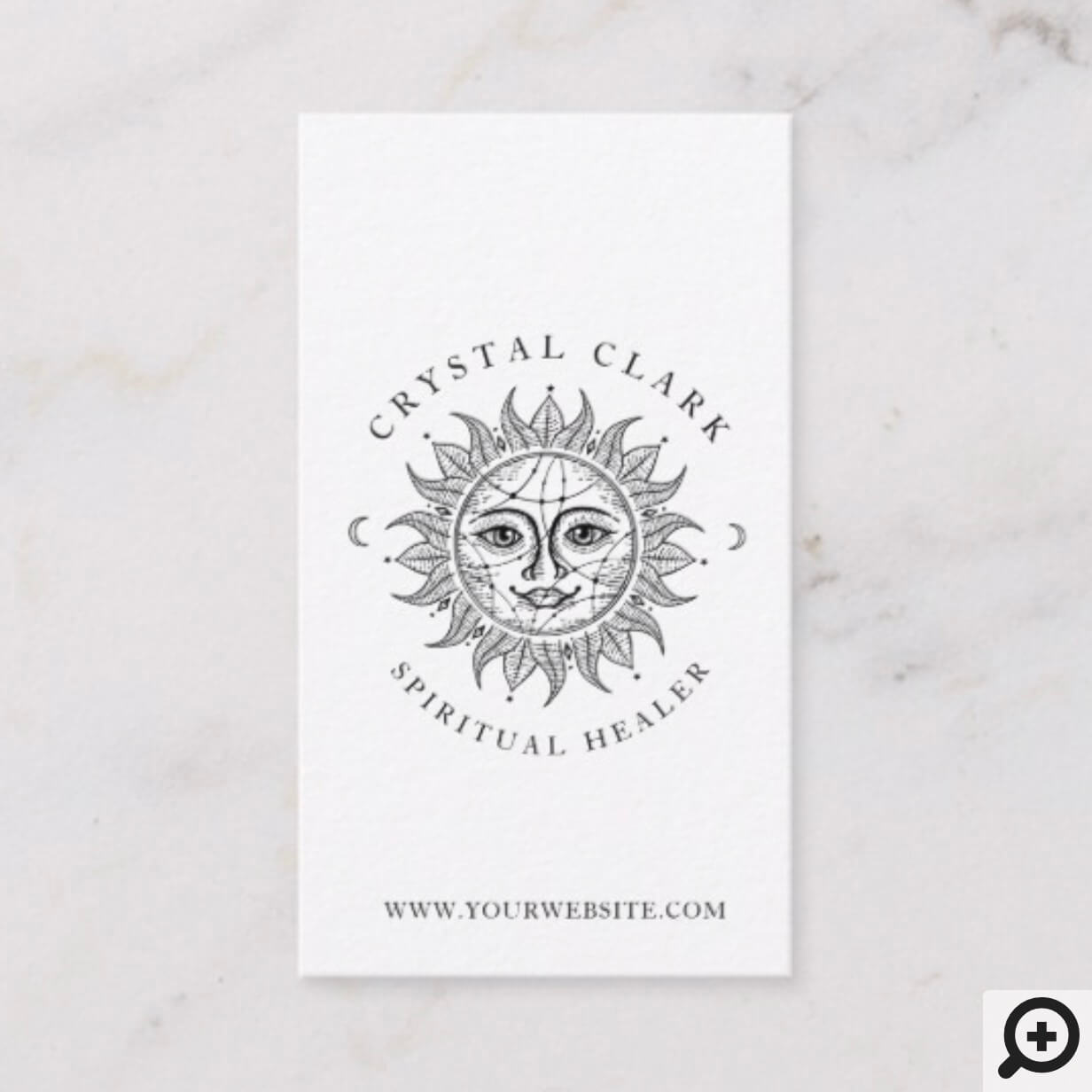 Hand Drawn Beautiful Celestial Sun Face Star Business Card