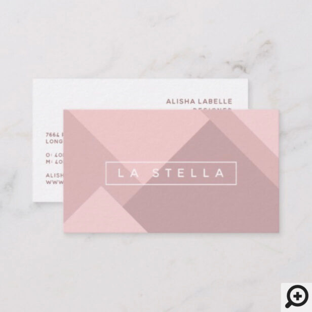 Elegant & Trendy Geometric Blush Pink Shades Business Card