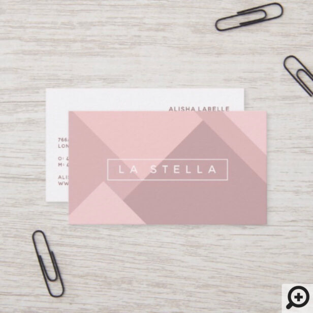 Elegant & Trendy Geometric Blush Pink Shades Business Card
