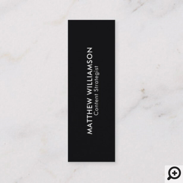 Hi | Modern Minimal White & Black Mini Business Card
