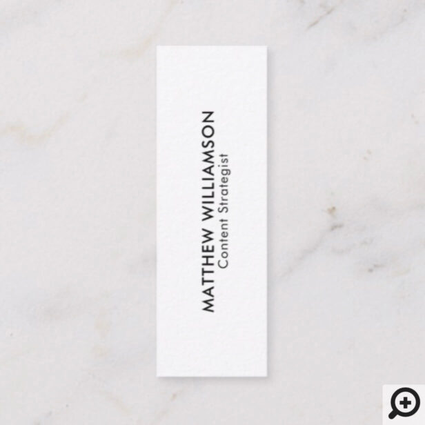 Hi | Modern Minimal Black & White Mini Business Card