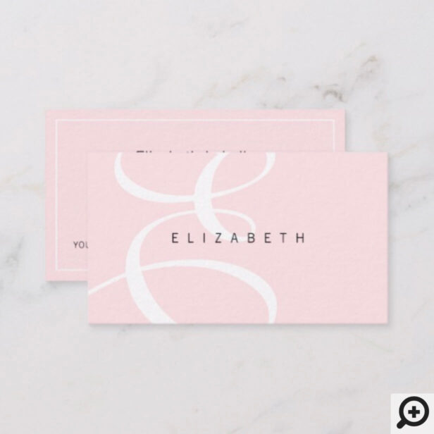 Elegant, Sophisticate Blush Pink Minimal Monogram Business Card