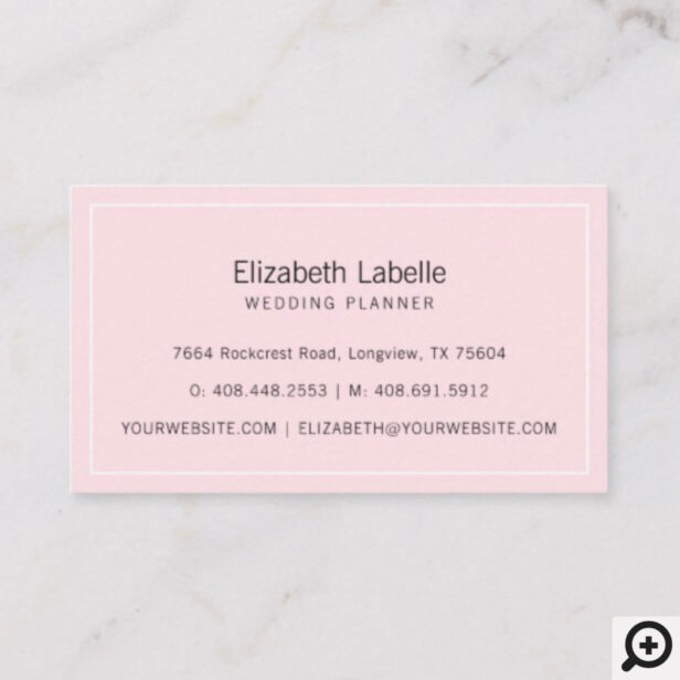 Elegant, Sophisticate Blush Pink Minimal Monogram Business Card