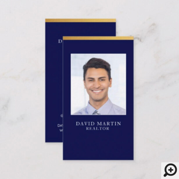 Professional & Minimal Real Estate Agent Photo Business Card
